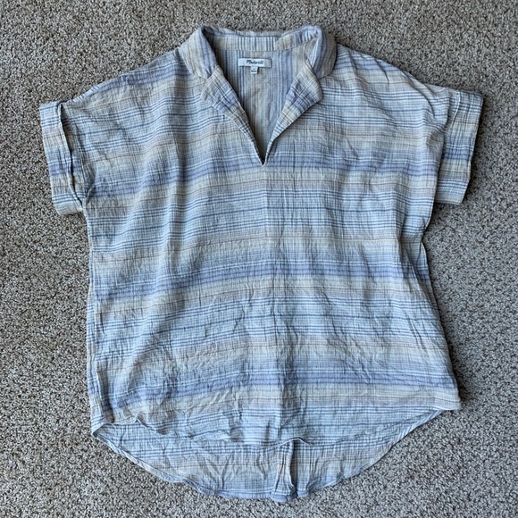 Madewell Tops - Madewell Blue and Gray Striped Top